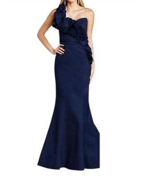 Feriani Couture One Shoulder Couture Dress - Blue
