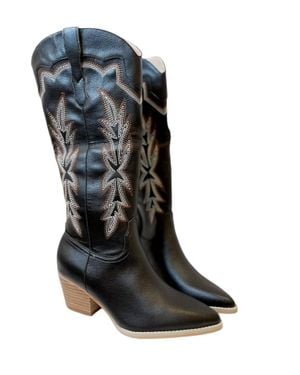 Let'S See Style Kick The Dust Up Tall Cowboy Boot - Black