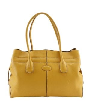 Tod's D Bag Leather Tote Bag - Yellow