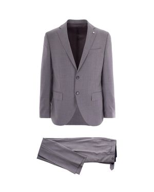 L.B.M. 1911 Pearl Single-Breasted Suit - Gray