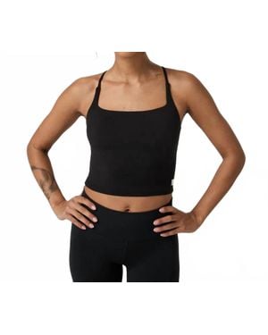 Vuori All The Feels Strappy Back Tank Top - Black