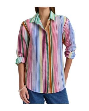 Hinson Wu Halsey Linen Stripe Shirt - Red