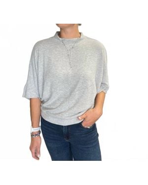Democracy Three Quarter Dolman Knit Top - Gray