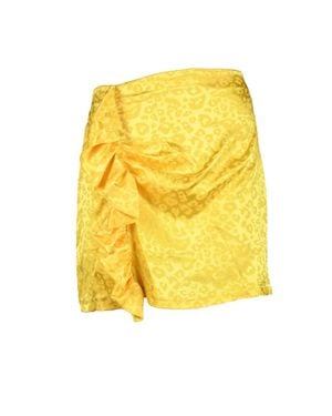 Odi Et Amo Ruffled Polyester Mini Skirt - Yellow