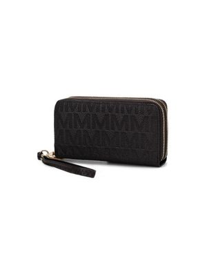 Fashnzfab Mkf Lisbette Embossed M Signature Wallet By Mia K - Black
