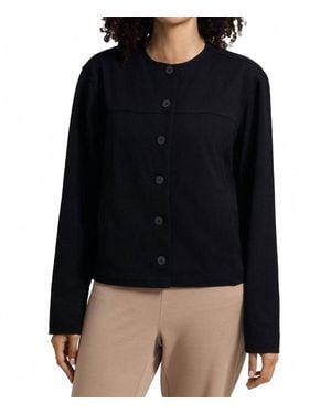 Foxcroft Valerie Long Sleeve Knit Crepe Jacket - Black