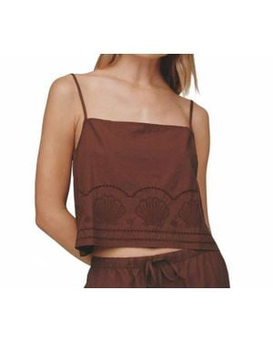 Bella Dahl Button Back Crop Top - Brown
