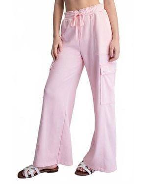 Eesome Lucy Washed Cargo Sweatpants - Pink