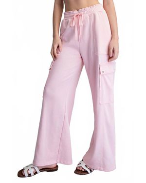 Eesome Lucy Washed Cargo Sweatpants - Pink
