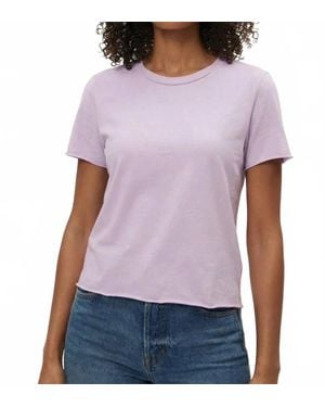 Michael Stars Jackie Raw Edge Crew Neck Tee - Purple