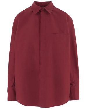 Sa Su Phi Cotton Blend Shirt With Ruffled Back - Red
