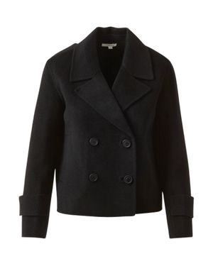 Kinross Cashmere Short Trench Coat - Black