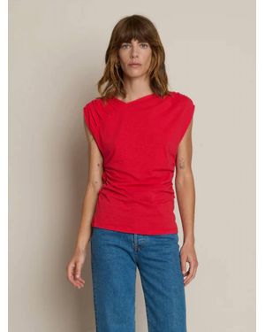 Nation Ltd Aime Asymmetrical Tee - Red