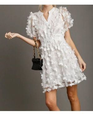 Umgee Butterfly Organza Dress - White