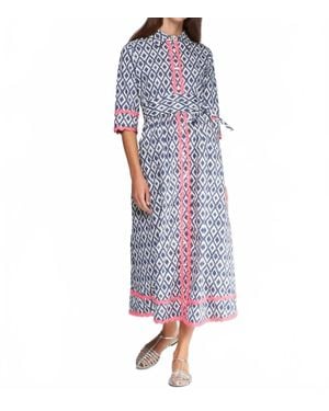 Vilagallo Brenda Ikat Maxi Dress - Blue