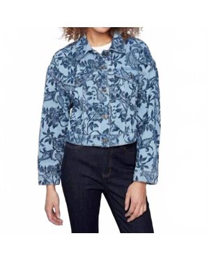Charlie b Cropped Jacquard Denim Jacket - Blue