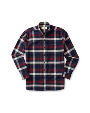 Duck Head Shelton Plaid Cotton Flannel Sport Shirt - Blue