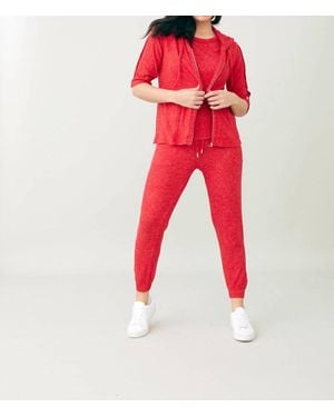 French Kyss Soft Stretch Hooded Vest - Red