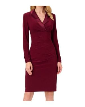 Adrianna Papell Jersey Tuxedo Dress - Red