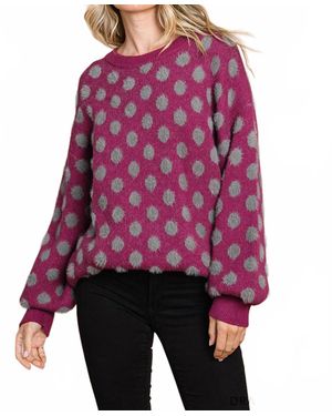 Cotton Bleu Warm Cozy Pullover Sweater Top - Red