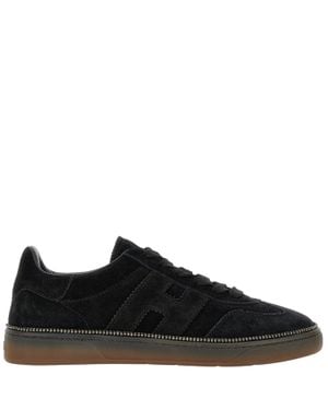 Hogan Suede Rhinestone Low-Top Sneakers - Black