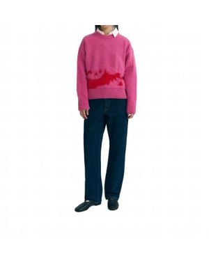 Thinking Mu Textured Petra Wool Sweater - Pink