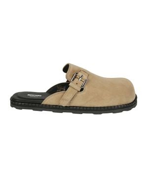 Moschino Calf Leather Rounded Toe Sandals - Brown