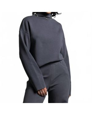 WEEKEND LOS ANGELES Genevieve Mock Neck Top - Blue