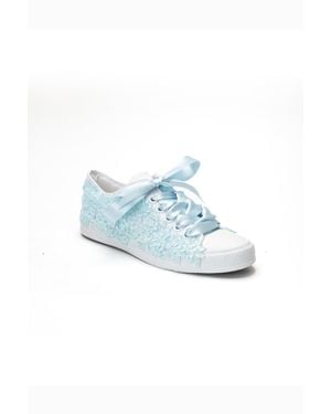 Forever & Always Shoes Azure Lace Bloom Bridal Sneaker - Blue