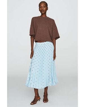Maeve Valerie Pleated Midi Skirt By - White