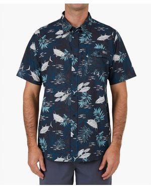 Salty Crew Feeding Frenzy Uv Woven Shirt - Blue