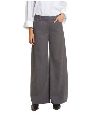 Twp Joanna Stretch Virgin Wool Wide Leg Pants - Gray