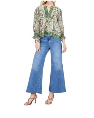 J joy Placket Top - Blue