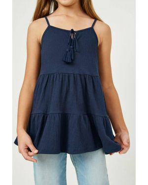 Hayden LA Youth Girl's Ellie Tiered Tassel Top - Blue