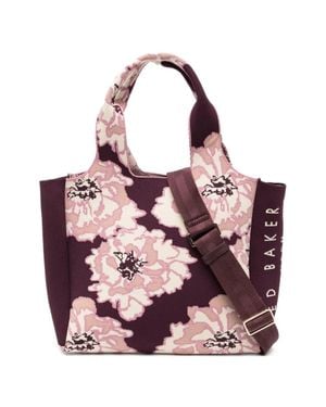 Ted Baker Sara Jaquard Knit Tote, Burgundy - Pink