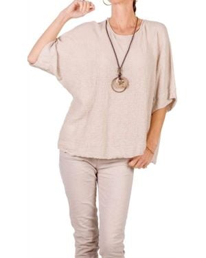 Gigi Moda Rina Waffle Cotton Top - Natural