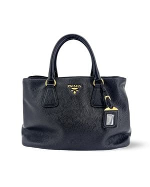 Prada Vitello Phoenix Tote Bag With Hardware - Blue