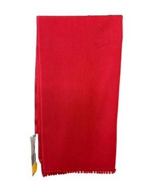 Bajra Ball Stole Pashmina Scarf - Red