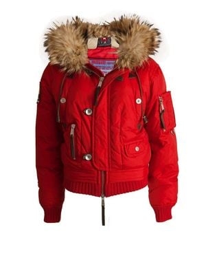 DSquared² Bomber Parka With Fur Collar - Red