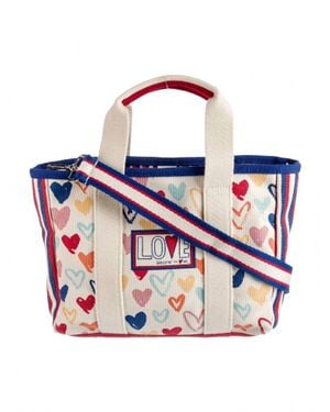 Brighton You Heart Firework Canvas Mini Tote Crossbody Bag - Blue
