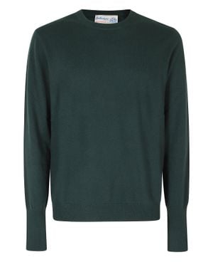 Ballantyne Classic Round Neck Cashmere Pullover - Green