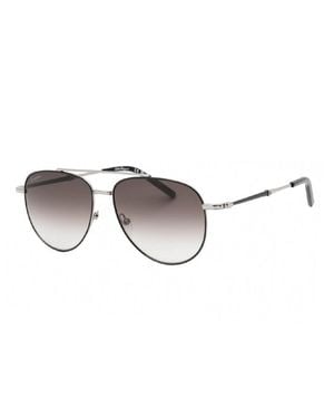 Ferragamo Sunglasses Aviator Full Rim, /Light Ruthenium Frame And Gradient Lens Sf226S086 - Metallic