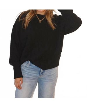 Olivaceous Leslie Crew Long Sleeve Sweater - Black