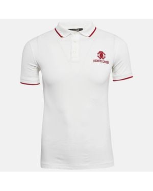 Roberto Cavalli Cotton Pique Polo T-Shirt - White