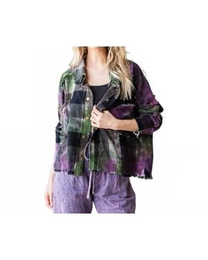 Oli & Hali Dyed Buffalo Check Shirt - Purple