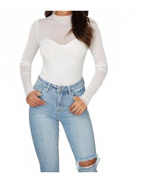 falcon park Julian Mesh Mixed Top - Blue