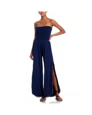 Peixoto Harriet Strapless Smocked Jumpsuit - Blue