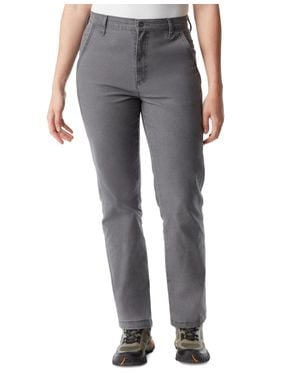 BASS OUTDOOR Ankle Pants Dark High-Rise Slim Fit Pockets Fts386 - Gray
