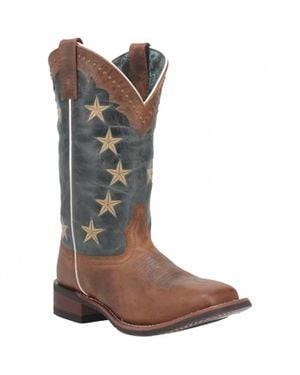 Dan Post Laredo Early Star Square Toe Boots - Brown