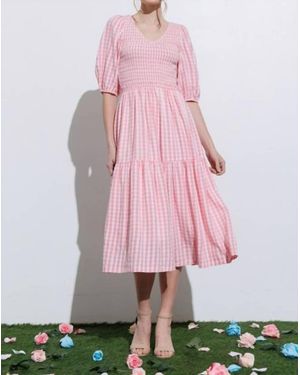 Aaron & Amber Gingham Dress - Pink